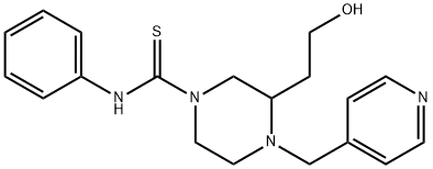 3-(2-hydroxyethyl)-N-phenyl-4-(pyridin-4-ylmethyl)piperazine-1-carbothioamide Struktur