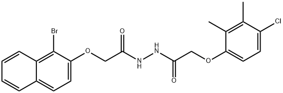 2-[(1-bromo-2-naphthyl)oxy]-N'-[(4-chloro-2,3-dimethylphenoxy)acetyl]acetohydrazide Struktur