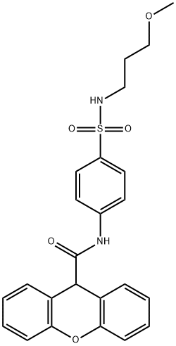 N-[4-(3-methoxypropylsulfamoyl)phenyl]-9H-xanthene-9-carboxamide Struktur