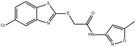 2-[(5-chloro-1,3-benzothiazol-2-yl)sulfanyl]-N-(5-methyl-1,2-oxazol-3-yl)acetamide Struktur