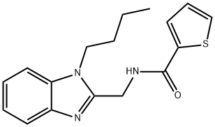 N-((1-butyl-1H-benzo[d]imidazol-2-yl)methyl)thiophene-2-carboxamide Struktur