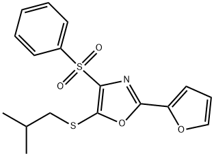 2-(furan-2-yl)-5-(isobutylthio)-4-(phenylsulfonyl)oxazole Struktur