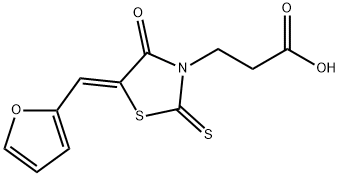 (Z)-3-(5-(furan-2-ylmethylene)-4-oxo-2-thioxothiazolidin-3-yl)propanoic acid Struktur