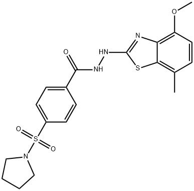 N-(4-methoxy-7-methylbenzo[d]thiazol-2-yl)-4-(pyrrolidin-1-ylsulfonyl)benzohydrazide Struktur