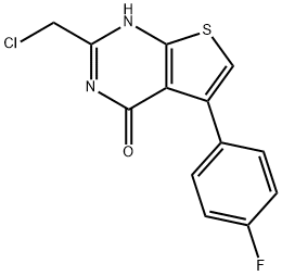 2-(chloromethyl)-5-(4-fluorophenyl)thieno[2,3-d]pyrimidin-4-ol Struktur