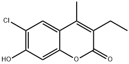 6-chloro-3-ethyl-7-hydroxy-4-methyl-2H-chromen-2-one Struktur