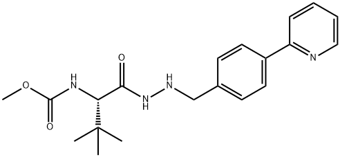 (S)-METHYL (3,3-DIMETHYL-1-OXO-1-(2-(4-(PYRIDIN-2-YL)BENZYL)HYDRAZINYL)BUTAN-2-YL)CARBAMATE Struktur