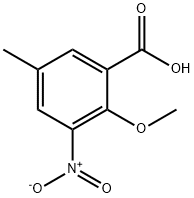 2-Methoxy-5-methyl-3-nitro-benzoic acid Struktur