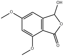 3-hydroxy-5,7-dimethoxy-3H-2-benzofuran-1-one Struktur