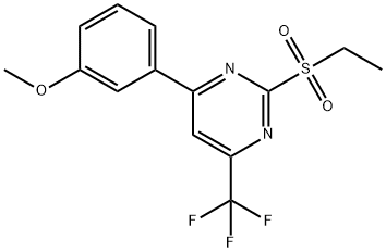 2-(ethylsulfonyl)-4-(3-methoxyphenyl)-6-(trifluoromethyl)pyrimidine Struktur