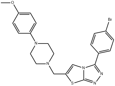 3-(4-bromophenyl)-6-((4-(4-methoxyphenyl)piperazin-1-yl)methyl)thiazolo[2,3-c][1,2,4]triazole Struktur