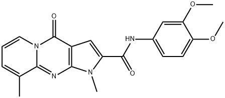 N-(3,4-dimethoxyphenyl)-1,9-dimethyl-4-oxo-1,4-dihydropyrido[1,2-a]pyrrolo[2,3-d]pyrimidine-2-carboxamide Struktur