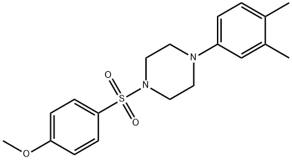 1-(3,4-dimethylphenyl)-4-((4-methoxyphenyl)sulfonyl)piperazine Struktur