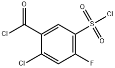 2-CHLORO-5-(CHLOROSULFONYL)-4-FLUORO-BENZOYL CHLORIDE Struktur