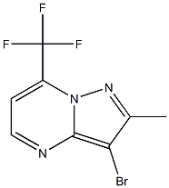 3-bromo-2-methyl-7-(trifluoromethyl)pyrazolo[1,5-a]pyrimidine Struktur