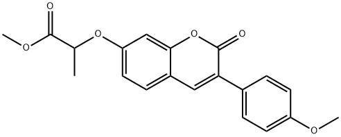 methyl 2-[3-(4-methoxyphenyl)-2-oxochromen-7-yl]oxypropanoate Struktur