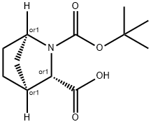 (1S,2S,4R)-3-[(2-methylpropan-2-yl)oxycarbonyl]-3-azabicyclo[2.2.1]heptane-2-carboxylic acid Struktur