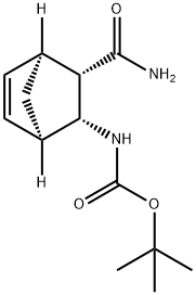 tert-butyl (1R,2R,3S,4S)-3-carbamoylbicyclo[2.2.1]hept-5-en-2-ylcarbamate Struktur