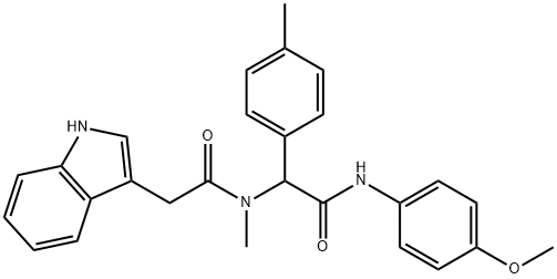 2-(1H-indol-3-yl)-N-{2-[(4-methoxyphenyl)amino]-1-(4-methylphenyl)-2-oxoethyl}-N-methylacetamide Struktur