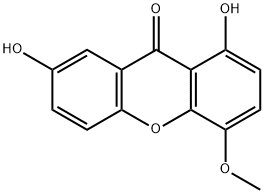 1,7-dihydroxy-4-methoxyxanthone Struktur