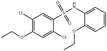 2,5-dichloro-4-ethoxy-N-(2-ethoxyphenyl)benzenesulfonamide Struktur