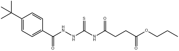 propyl 4-({[2-(4-tert-butylbenzoyl)hydrazino]carbonothioyl}amino)-4-oxobutanoate Struktur