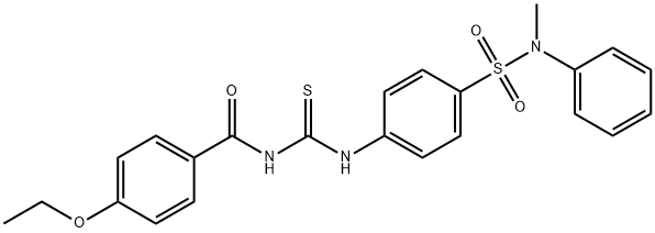 4-ethoxy-N-{[(4-{[methyl(phenyl)amino]sulfonyl}phenyl)amino]carbonothioyl}benzamide Struktur