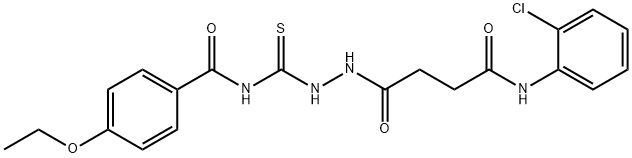 N-[(2-{4-[(2-chlorophenyl)amino]-4-oxobutanoyl}hydrazino)carbonothioyl]-4-ethoxybenzamide Struktur