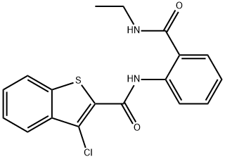 3-chloro-N-[2-(ethylcarbamoyl)phenyl]-1-benzothiophene-2-carboxamide Struktur