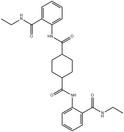 N,N'-bis{2-[(ethylamino)carbonyl]phenyl}-1,4-cyclohexanedicarboxamide Struktur