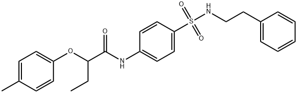 2-(4-methylphenoxy)-N-(4-{[(2-phenylethyl)amino]sulfonyl}phenyl)butanamide Struktur