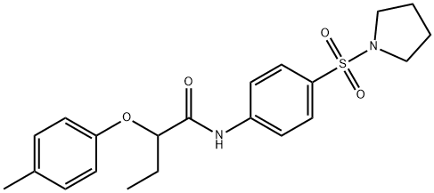 2-(4-methylphenoxy)-N-(4-pyrrolidin-1-ylsulfonylphenyl)butanamide Struktur