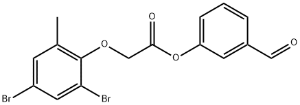 3-formylphenyl (2,4-dibromo-6-methylphenoxy)acetate Struktur