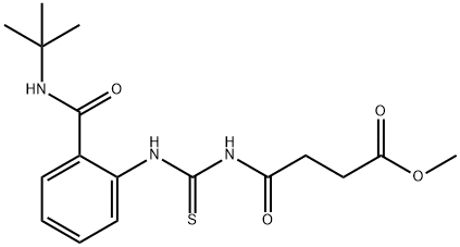 methyl 4-{[({2-[(tert-butylamino)carbonyl]phenyl}amino)carbonothioyl]amino}-4-oxobutanoate Struktur