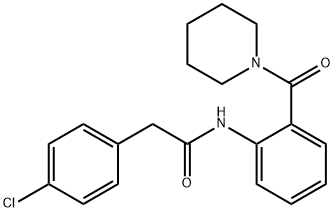 2-(4-chlorophenyl)-N-[2-(piperidine-1-carbonyl)phenyl]acetamide Struktur