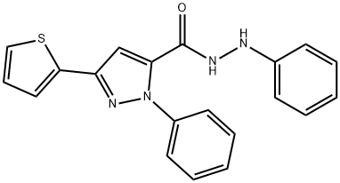 2-Phenyl-5-thiophen-2-yl-2H-pyrazole-3-carboxylic acid N'-phenyl-hydrazide Struktur