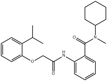 N-cyclohexyl-N-methyl-2-[[2-(2-propan-2-ylphenoxy)acetyl]amino]benzamide Struktur