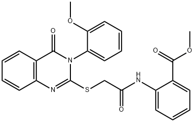 methyl 2-[({[3-(2-methoxyphenyl)-4-oxo-3,4-dihydro-2-quinazolinyl]sulfanyl}acetyl)amino]benzoate Struktur