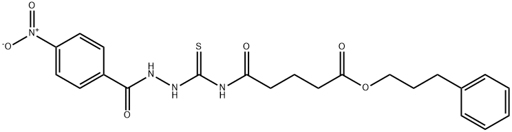 3-phenylpropyl 5-({[2-(4-nitrobenzoyl)hydrazino]carbonothioyl}amino)-5-oxopentanoate Struktur