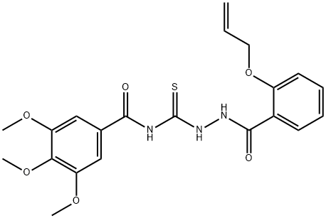 N-({2-[2-(allyloxy)benzoyl]hydrazino}carbonothioyl)-3,4,5-trimethoxybenzamide Struktur