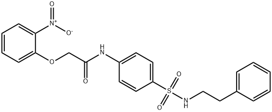 2-(2-nitrophenoxy)-N-(4-{[(2-phenylethyl)amino]sulfonyl}phenyl)acetamide Struktur