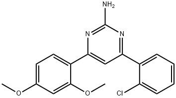 4-(2-chlorophenyl)-6-(2,4-dimethoxyphenyl)pyrimidin-2-amine Struktur