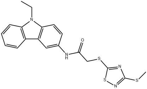 N-(9-ethylcarbazol-3-yl)-2-[(3-methylsulfanyl-1,2,4-thiadiazol-5-yl)sulfanyl]acetamide Struktur