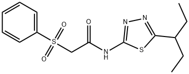 N-[5-(pentan-3-yl)-1,3,4-thiadiazol-2-yl]-2-(phenylsulfonyl)acetamide Struktur