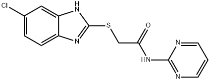 2-[(5-chloro-1H-benzimidazol-2-yl)sulfanyl]-N-(pyrimidin-2-yl)acetamide Struktur