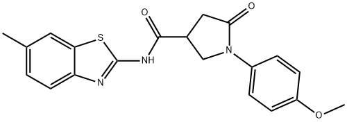 1-(4-methoxyphenyl)-N-(6-methyl-1,3-benzothiazol-2-yl)-5-oxopyrrolidine-3-carboxamide Struktur