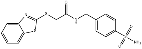 2-(1,3-benzothiazol-2-ylsulfanyl)-N-(4-sulfamoylbenzyl)acetamide Struktur