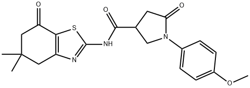 N-(5,5-dimethyl-7-oxo-4,6-dihydro-1,3-benzothiazol-2-yl)-1-(4-methoxyphenyl)-5-oxopyrrolidine-3-carboxamide Struktur