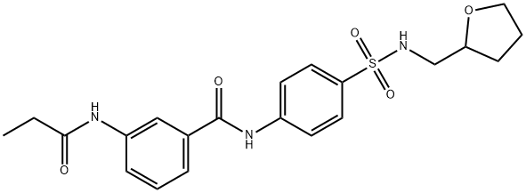 N-[4-(oxolan-2-ylmethylsulfamoyl)phenyl]-3-(propanoylamino)benzamide Structure