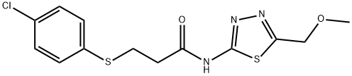 3-(4-chlorophenyl)sulfanyl-N-[5-(methoxymethyl)-1,3,4-thiadiazol-2-yl]propanamide Struktur